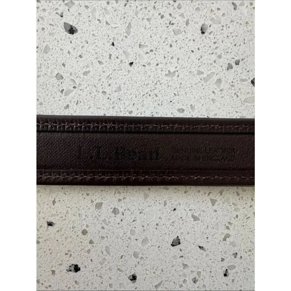 L.L. BEAN Genuine Leather Brown Belt Solid Brass Buckle Classic Men’s Size 40